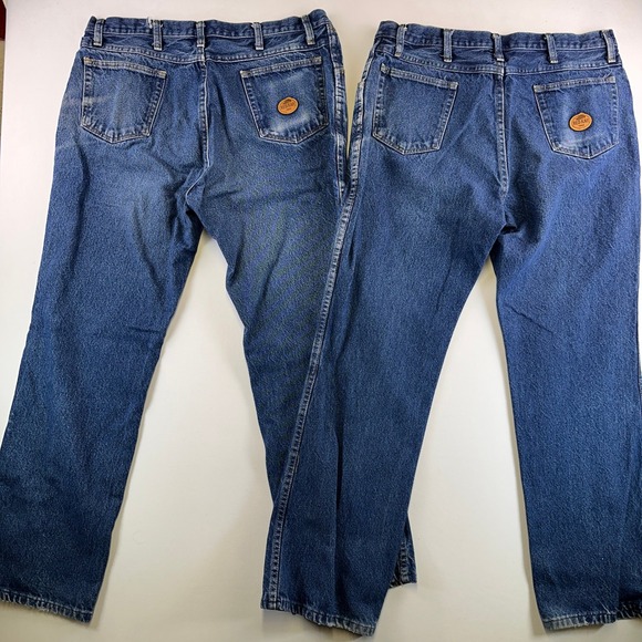 Vtg Lot of 4 Red Kap Rancher Denim Work Jeans 38x32 Straight Fit Distress Patina - Picture 4 of 15